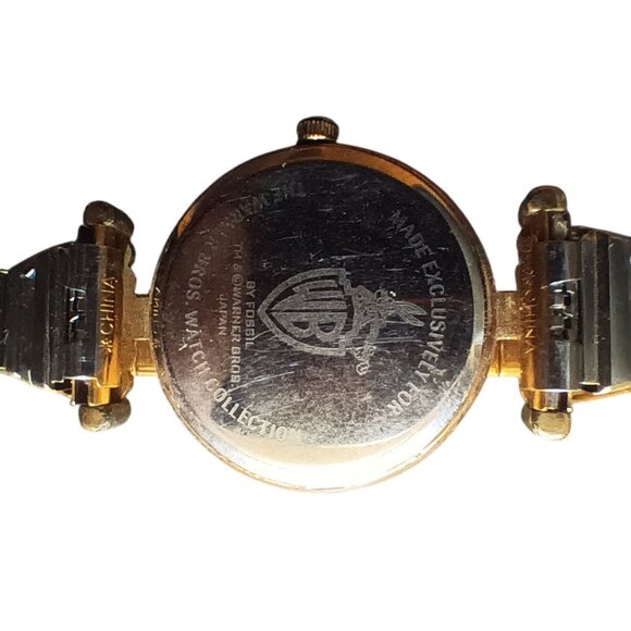 Tweety Bird Warner Bros Collectors Watch Gold-Tone Quartz Dead Battery - Picture 6 of 6